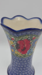 Vase Fala 7”. Handmade Polish pottery.  UNIKAT Garden Poppy