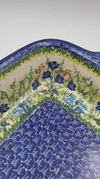 9” Lasagna Baker Handmade in Poland.  UNIKAT Blueberry Meadow Design