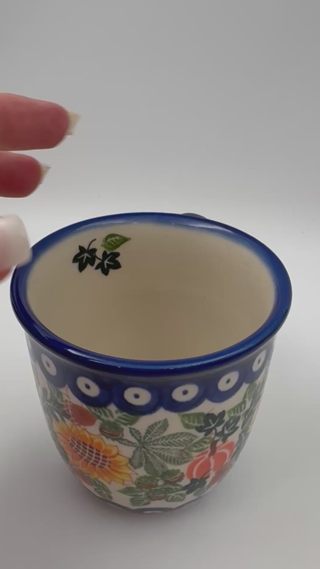 14 oz Viking Mug. Handcrafted Polish pottery stoneware:  UNIKAT Sunflower Meadow