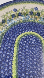 15" XL Oval Platter  Hand crafted Polish pottery stoneware: UNIKAT  Bluebell Meadow Design