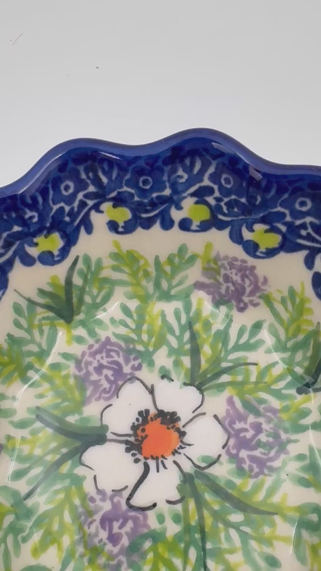 4” Small Babka Bowl.  Hand crafted Polish pottery stoneware:  UNIKAT Primrose Design