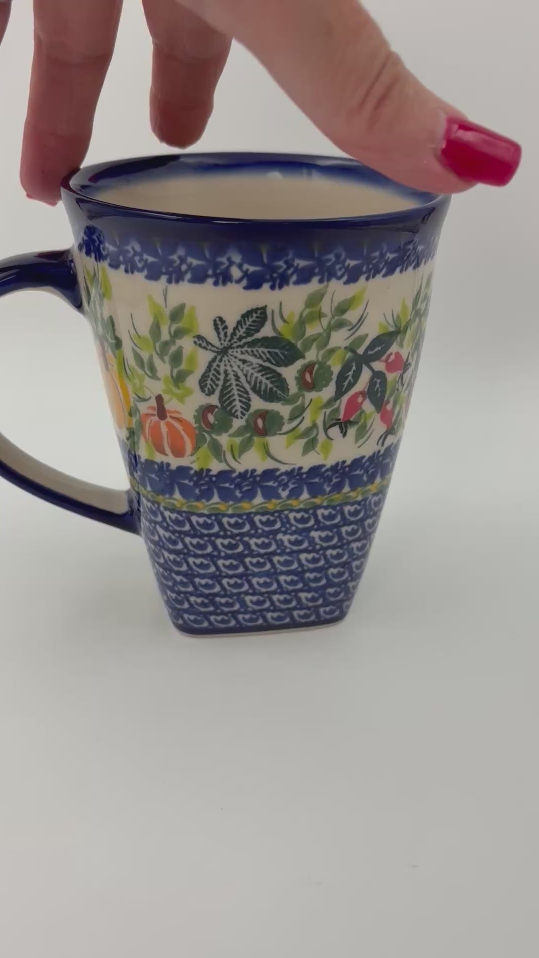 Mug XL 18oz. Handcrafted Polish pottery stoneware:  UNIKAT Harvest Fields
