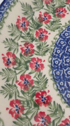 10.28” Plate.  Hand crafted Polish pottery stoneware: Midsummer Bloom Design