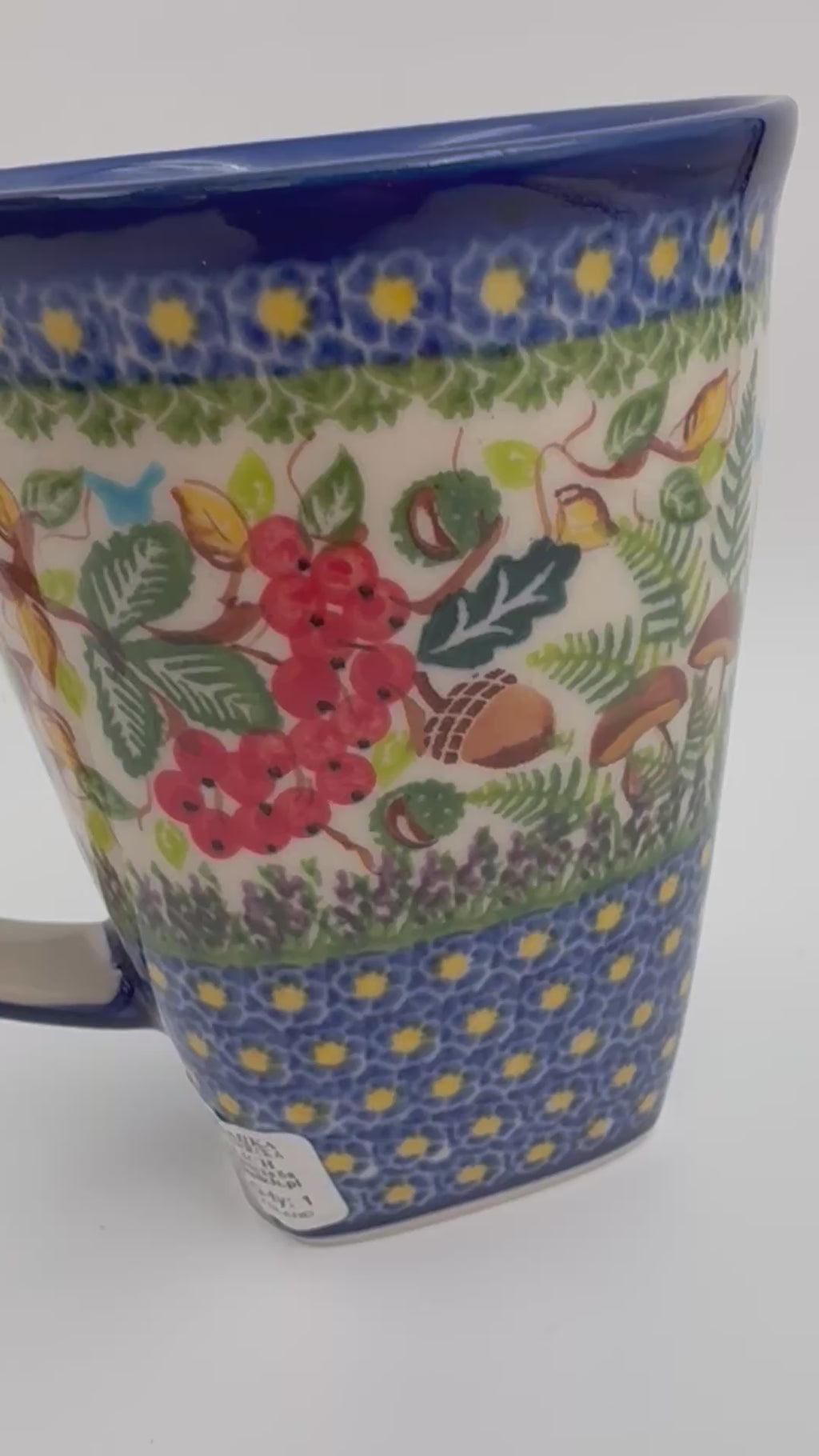 Mug XL 18oz. Handcrafted Polish pottery stoneware:  UNIKAT Foxy Trails