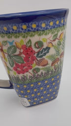 Mug XL 18oz. Handcrafted Polish pottery stoneware:  UNIKAT Foxy Trails