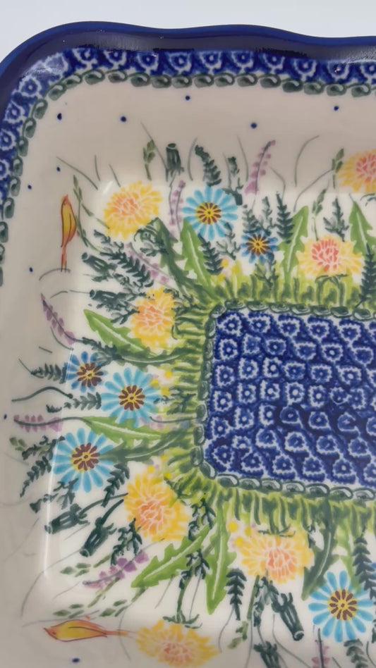 11.6" Baker Ada with Handles. Handmade in Poland.  UNIKAT Songbird Garden Design