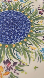 10.2” Plate.  Hand crafted Polish pottery stoneware: UNIKAT Iris Design