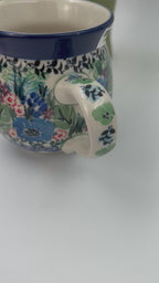 12 oz Bubble Mug. Handcrafted Polish pottery stoneware:  UNIKAT Hidden Meadow Design