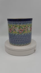 Utensil Jar 6”.  Handmade Polish pottery.  UNIKAT Petal Dance